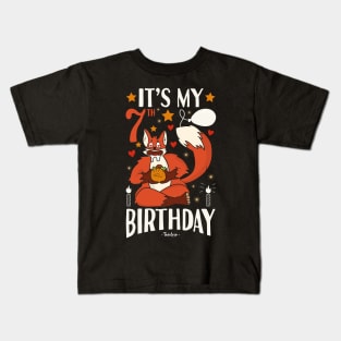 It's My 7th Birthday Fox Kids T-Shirt